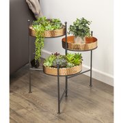 Panacea Panacea 20.5 in. H X 21.25 in. W X 16.25 in. D Metal 3 Tiered Planter with Stand Copper 82193